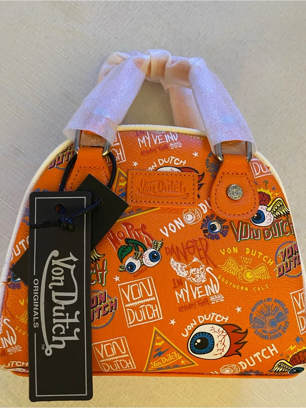 Von Dutch Orange Jax Bowling Bag - Picture 1 of 2